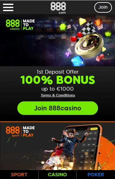 mobile app CASINO 888