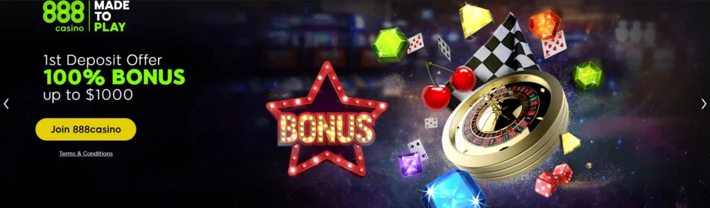 Banner with a bonus CASINO 888