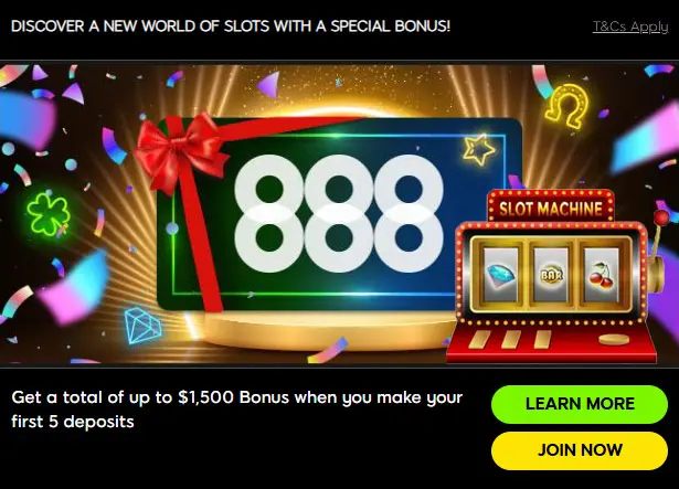 Bonus 1500$ CASINO 888